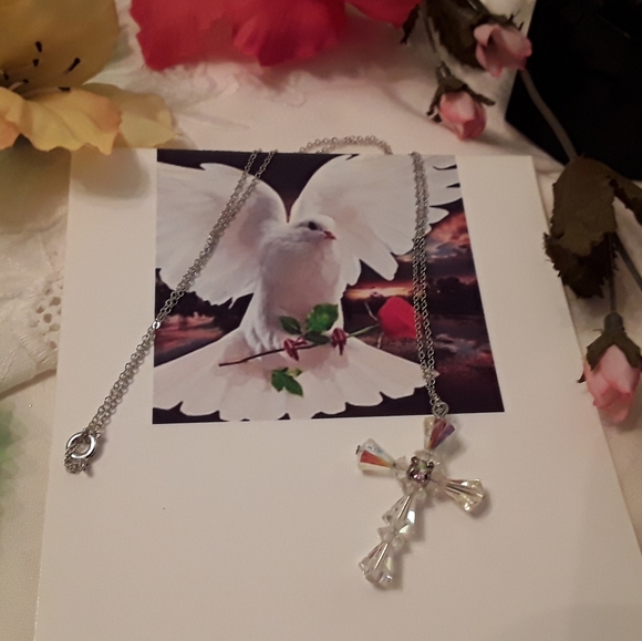 VTG 925 STERLING AURORA BOREALIS CRYSTAL NECKLACE - Picture 13 of 14